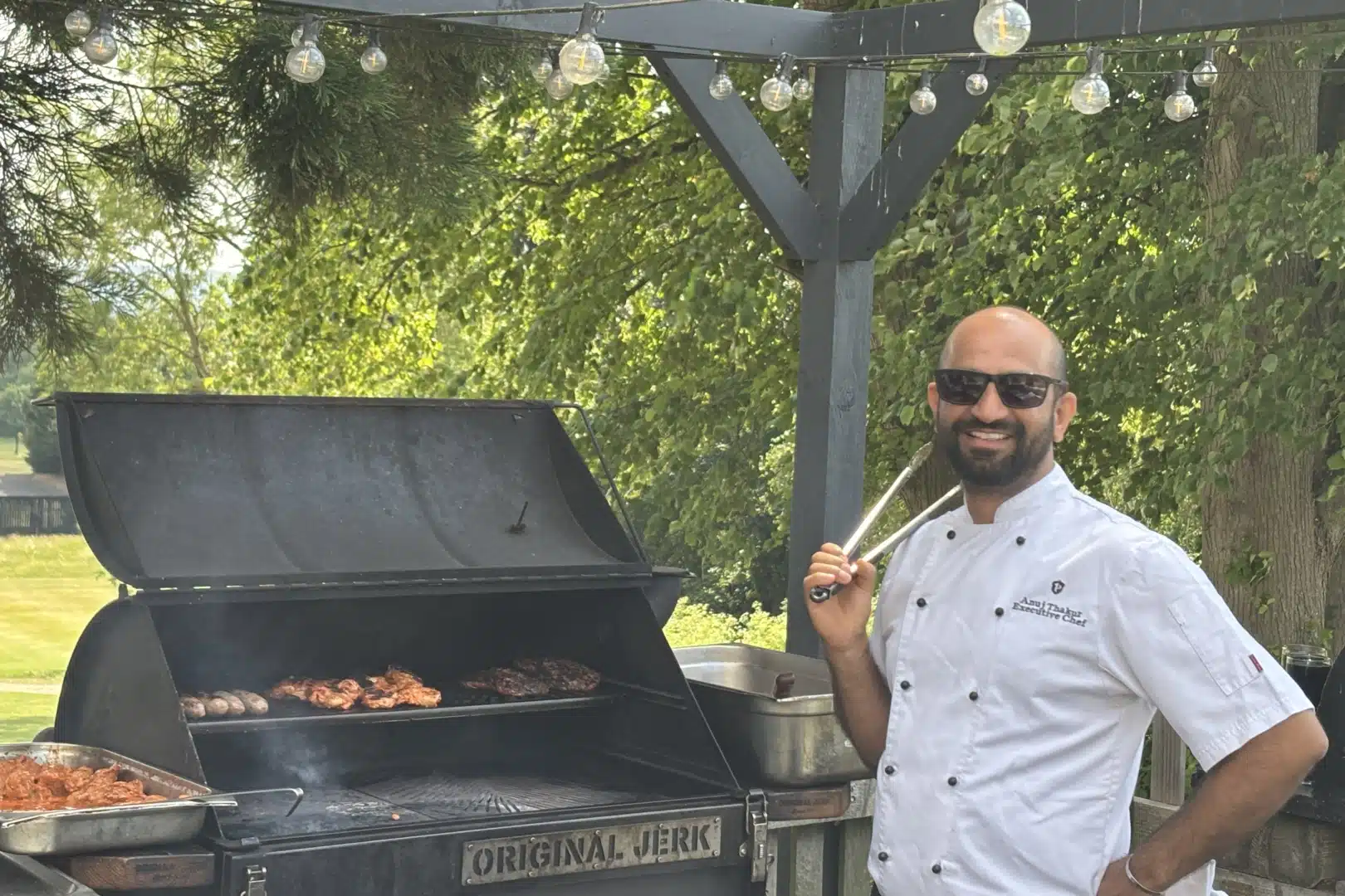 Executive Cef Anuj Thakur cooking for BBQ Brunch Sundays